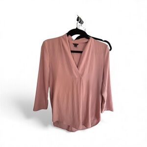 Ann Taylor Blush V-Neck Blouse